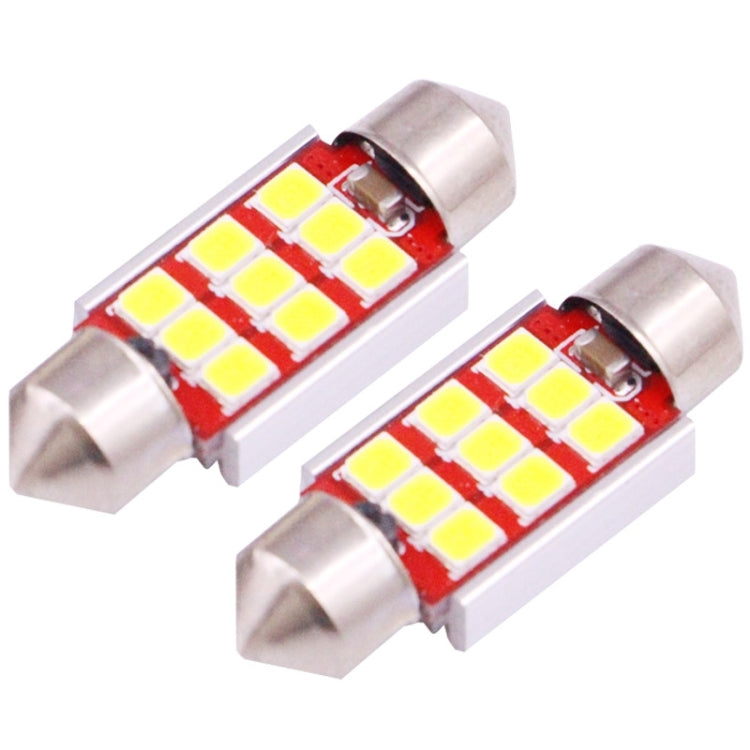 2 PCS 36mm 3.0W 180LM White Light 9 LED SMD 2835 CANBUS License Plate Reading Lights Car Light Bulb - Dome Lights by buy2fix | Online Shopping UK | buy2fix