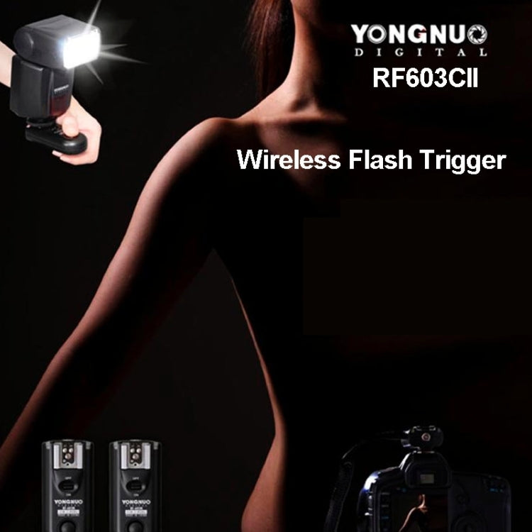 2 PCS YONGNUO RF603C II FSK 2.4GHz Wireless Flash Trigger with C1 Shutter Connecting Cable - Wireless Flash Trigger by YONGNUO | Online Shopping UK | buy2fix