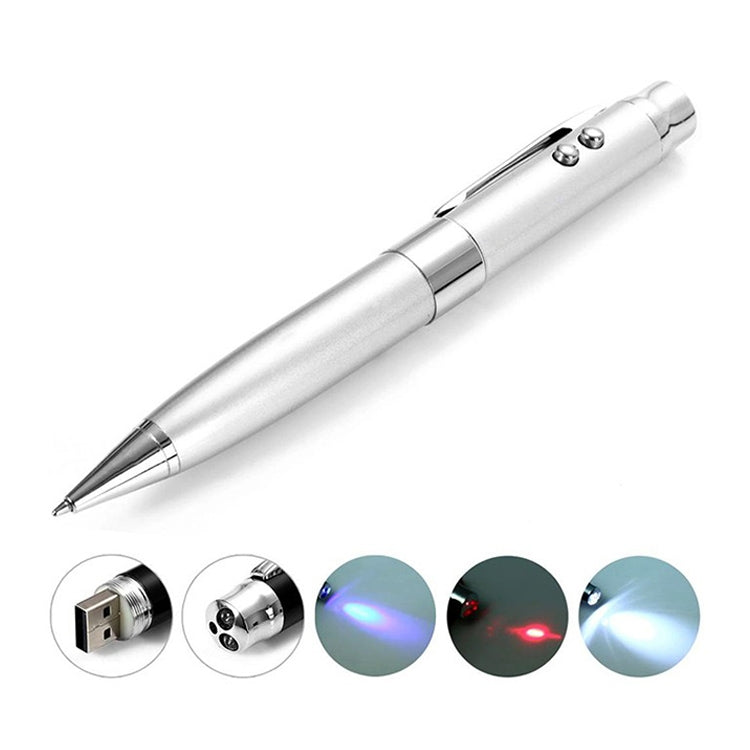 3 in 1 Laser Pen Style USB Flash Disk, Silver (16GB)(Silver) - Computer & Networking by buy2fix | Online Shopping UK | buy2fix