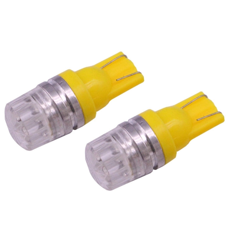 2 PCS T10 1.5W 60LM 1 LED Yellow COB LED Brake Light for Vehicles, DC12V(Yellow) - Instrument Lights by buy2fix | Online Shopping UK | buy2fix