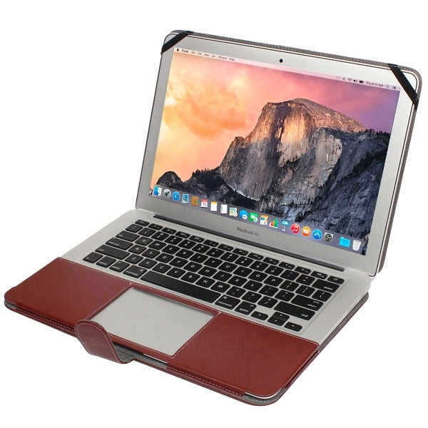 For 11.6 inch MacBook Air Notebook Leather Case with Snap Fastener(Brown) - MacBook Air Cases by buy2fix | Online Shopping UK | buy2fix