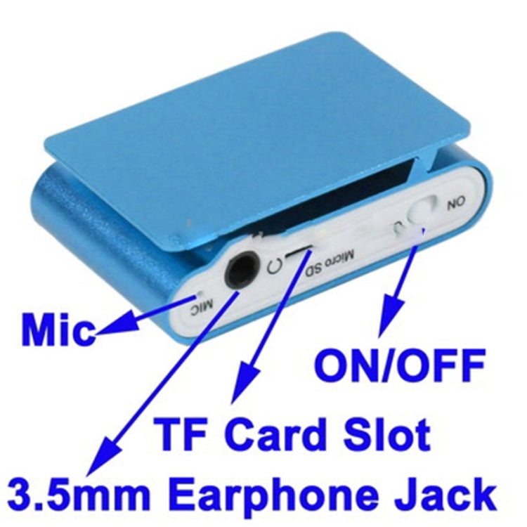 TF (Micro SD) Card Slot MP3 Player with LCD Screen, Metal Clip, Radio Function(Baby Blue) - Consumer Electronics by buy2fix | Online Shopping UK | buy2fix
