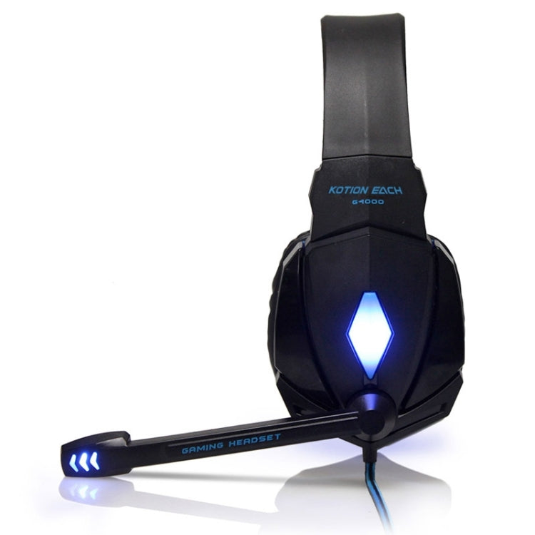 EACH G4000 Stereo Gaming Headset with Mic Volume Control & LED Light for Computer, Cable Length: 2.2m(Blue) - Multimedia Headset by KOTION EACH | Online Shopping UK | buy2fix