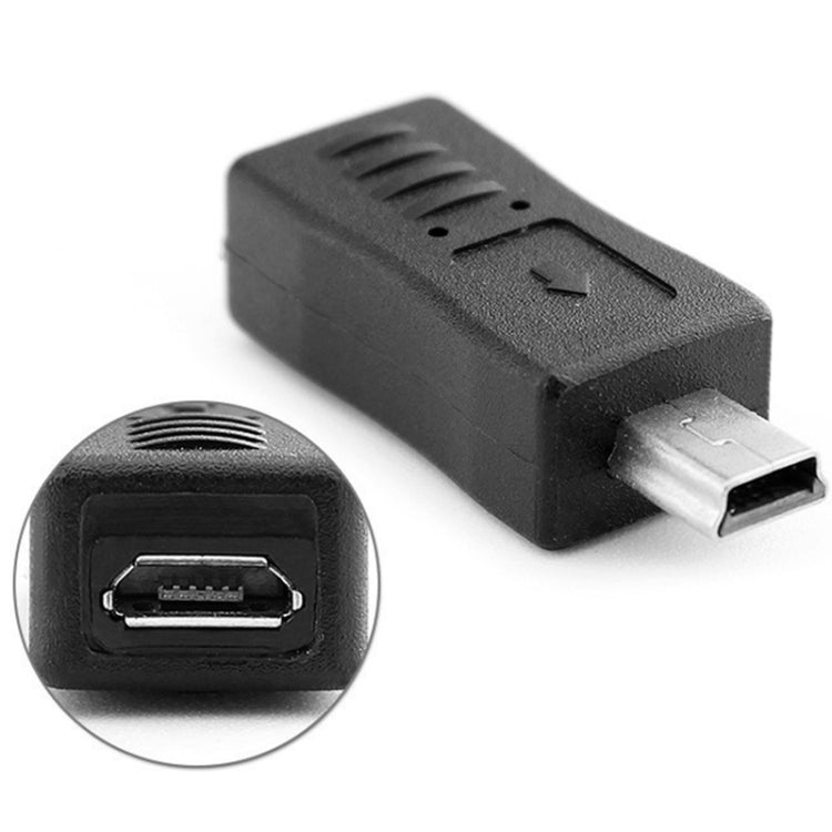 USB 2.0 Mini USB to Micro USB Female Adapter(Black) -  by buy2fix | Online Shopping UK | buy2fix