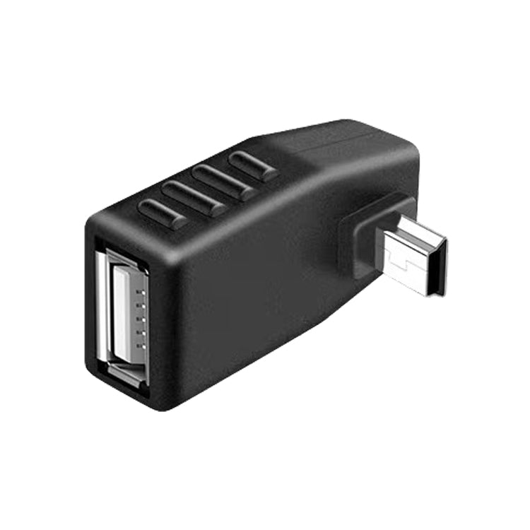 90 Degree Down Angled Mini USB Male to USB 2.0 AF Adapter(Black) - Computer & Networking by buy2fix | Online Shopping UK | buy2fix