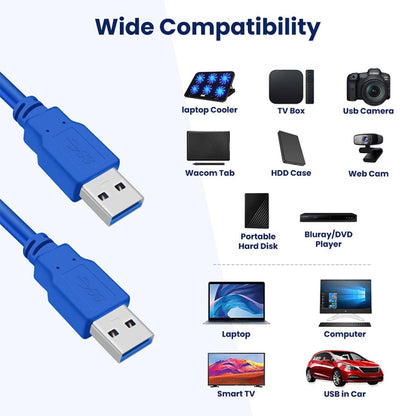 USB 3.0 A Male to A Male AM-AM Extension Cable, Length: 1.5m - USB 3.0 by buy2fix | Online Shopping UK | buy2fix