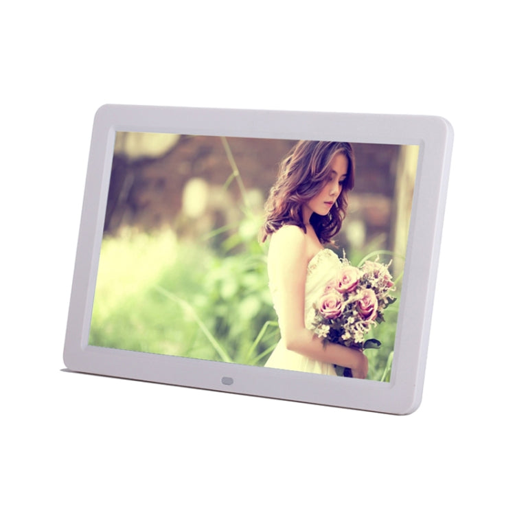 12.0 Inch LED Display Multi-media Digital Photo Frame with Holder / Music & Movie Player / Remote Control Function, Support USB / SD, Built in Stereo Speaker(White) - Consumer Electronics by buy2fix | Online Shopping UK | buy2fix