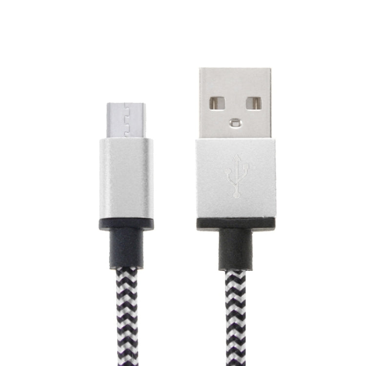 2m Woven Style Micro USB to USB 2.0 Data / Charger Cable(Silver) - Micro USB Cable by buy2fix | Online Shopping UK | buy2fix