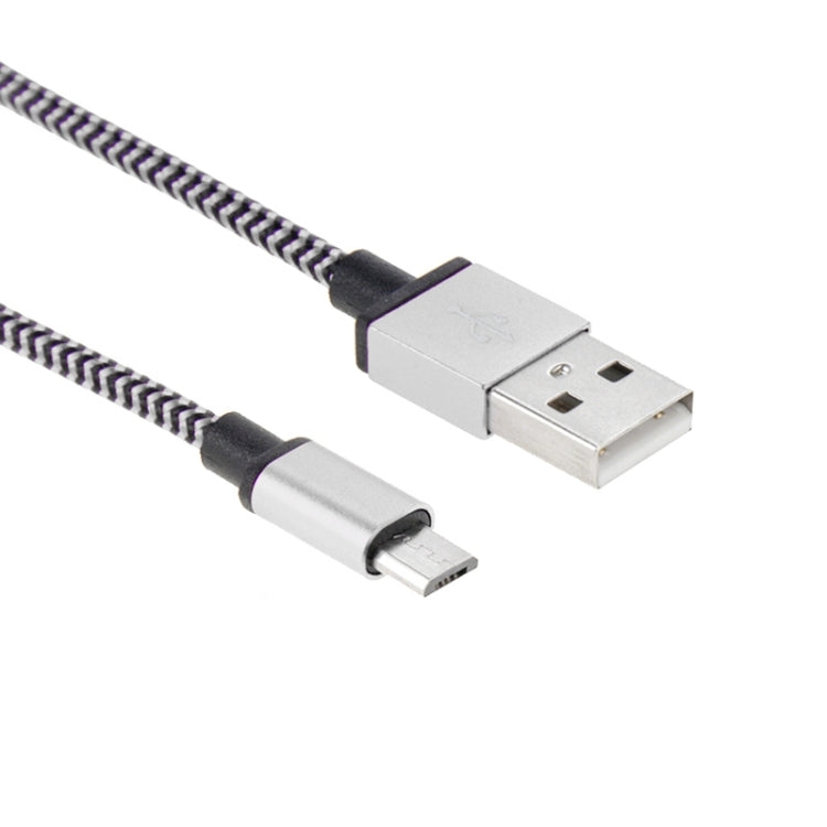 2m Woven Style Micro USB to USB 2.0 Data / Charger Cable(Silver) - Micro USB Cable by buy2fix | Online Shopping UK | buy2fix