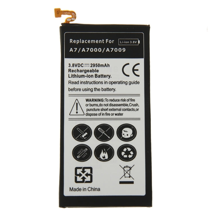 2950mAh High Capacity Rechargeable  Li-ion Battery for Galaxy A7 / A700 / A700S - For Samsung by buy2fix | Online Shopping UK | buy2fix