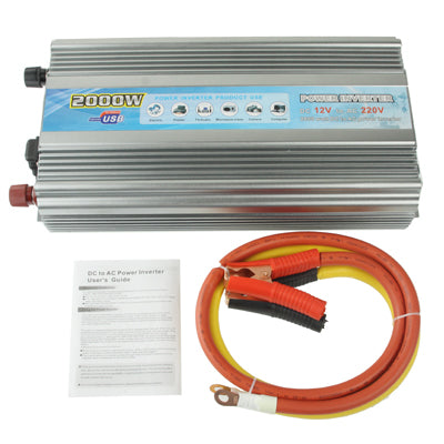 2000W DC 12V to AC 220V Car Power Inverter with USB Port & Booster Cable - Others by buy2fix | Online Shopping UK | buy2fix