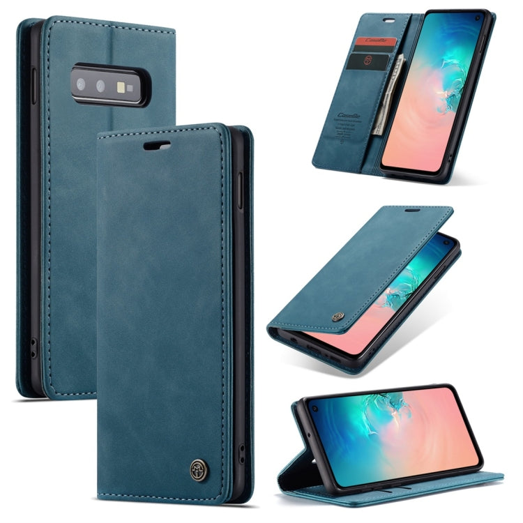 CaseMe-013 Multifunctional Retro Frosted Horizontal Flip Leather Case for Galaxy S10 E, with Card Slot & Holder & Wallet (Blue) - Galaxy Phone Cases by CaseMe | Online Shopping UK | buy2fix