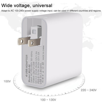 WLX-A6 4 Ports Quick Charging USB Travel Charger Power Adapter, AU Plug - USB Charger by buy2fix | Online Shopping UK | buy2fix