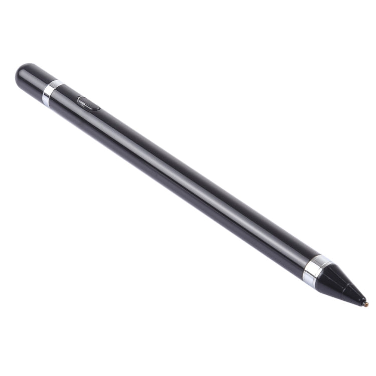 Short Universal Rechargeable Capacitive Touch Screen Stylus Pen with 2.3mm Superfine Metal Nib, For iPhone, iPad, Samsung, and Other Capacitive Touch Screen Smartphones or Tablet PC(Black) - Stylus Pen by buy2fix | Online Shopping UK | buy2fix