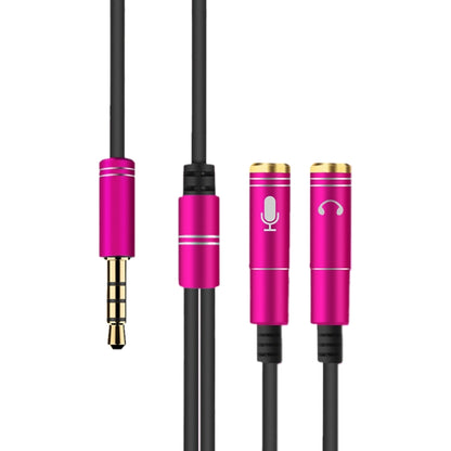 2 in 1 3.5mm Male to Double 3.5mm Female TPE High-elastic Audio Cable Splitter, Cable Length: 32cm(Rose Red) - Cable & Splitter by buy2fix | Online Shopping UK | buy2fix