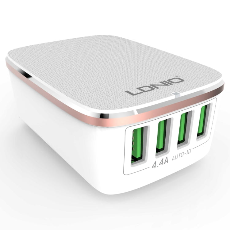 LDNIO A4404 4.4A 4 x USB Ports Smart Travel Charger, UK Plug - Mobile Accessories by LDNIO | Online Shopping UK | buy2fix