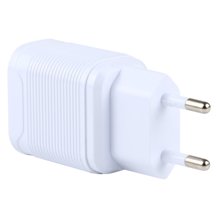 LZ-728 2 in 1 18W QC 3.0 USB Interface Travel Charger + USB to USB-C / Type-C Data Cable Set, EU Plug, Cable Length: 1m(White) - Mobile Accessories by buy2fix | Online Shopping UK | buy2fix