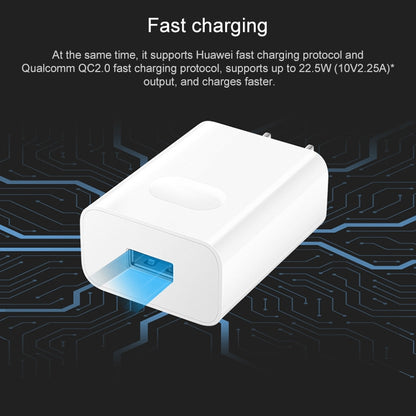 Original Honor AP404 USB Super Fast Charge Charger (Max 22.5W SE) with 1m 3A USB to USB-C / Type-C Data Cable, US Plug(White) - Mobile Accessories by Huawei | Online Shopping UK | buy2fix