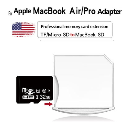 Micro SD / TF Card to SD Adapter for MacBook Air / Pro, Support up to 512GB (White) - Cable & Adapter by buy2fix | Online Shopping UK | buy2fix