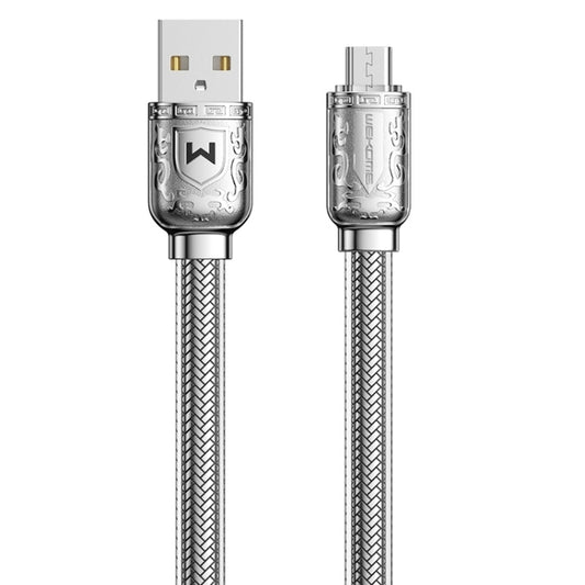 WK WDC-177 6A USB to Micro USB Platinum Fast Charge Data Cable, Length 1m (Silver) -  by WK | Online Shopping UK | buy2fix