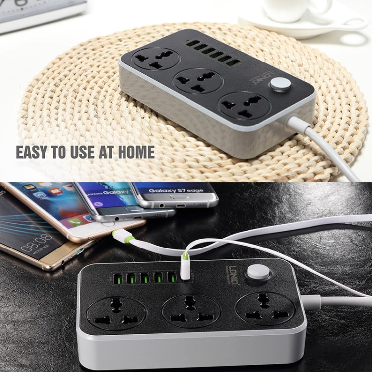 LDNIO SC3604 6 x USB Ports Multi-function Travel Home Office Socket, Cable Length: 2m, UK Plug - Extension Socket by LDNIO | Online Shopping UK | buy2fix