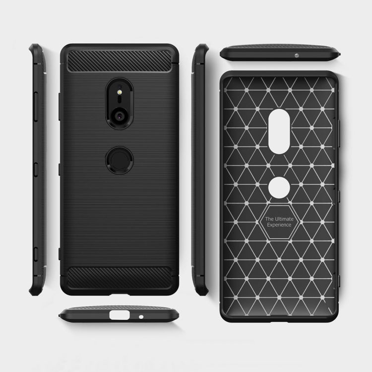 Brushed Texture Carbon Fiber Shockproof TPU Case for Sony Xperia XZ3(Black) - Mobile Accessories by buy2fix | Online Shopping UK | buy2fix