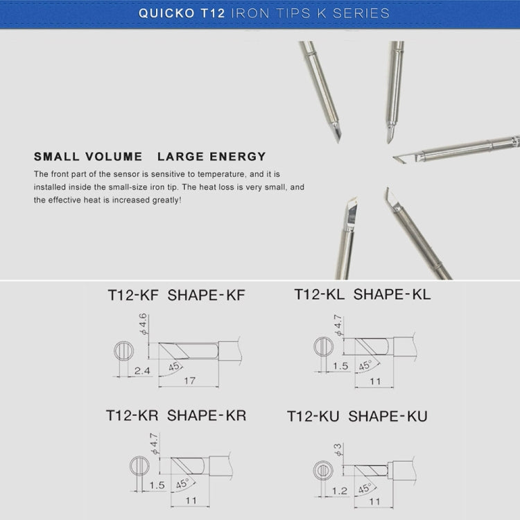 QUICKO T12-KF Lead-free Soldering Iron Tip - Soldering Iron Tip by Quicko | Online Shopping UK | buy2fix