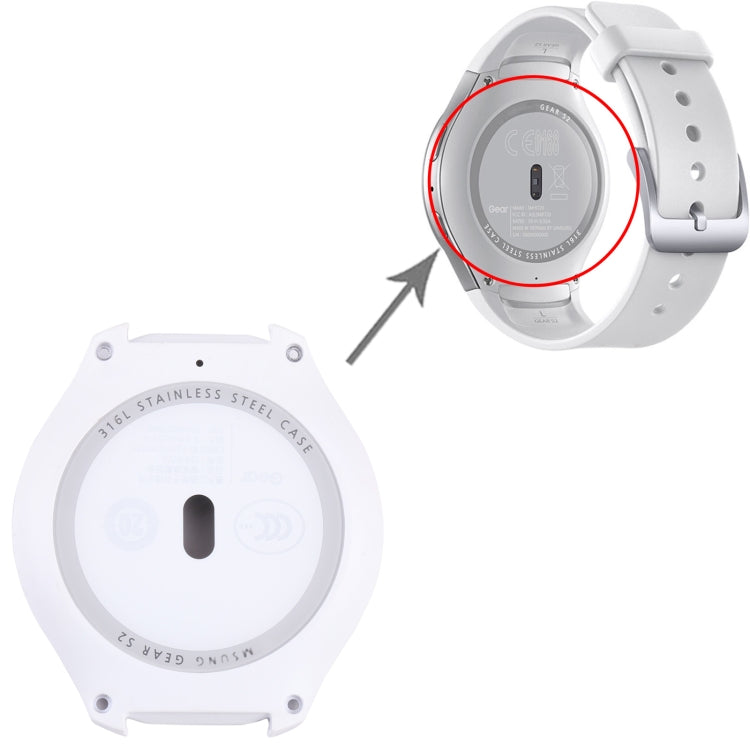 Rear Housing Cover with Glass Lens For Samsung Gear S2 SM-R720 (White) - For Samsung by buy2fix | Online Shopping UK | buy2fix