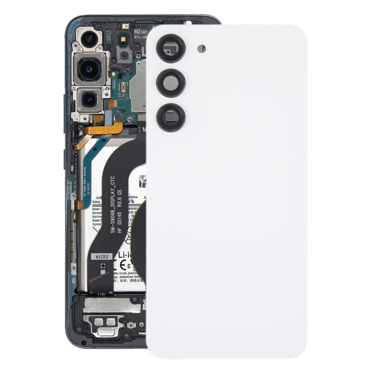 For Samsung Galaxy S23+ SM-S916B OEM Glass Battery Back Cover with Camera Lens Cover(White) - Repair & Spare Parts by buy2fix | Online Shopping UK | buy2fix