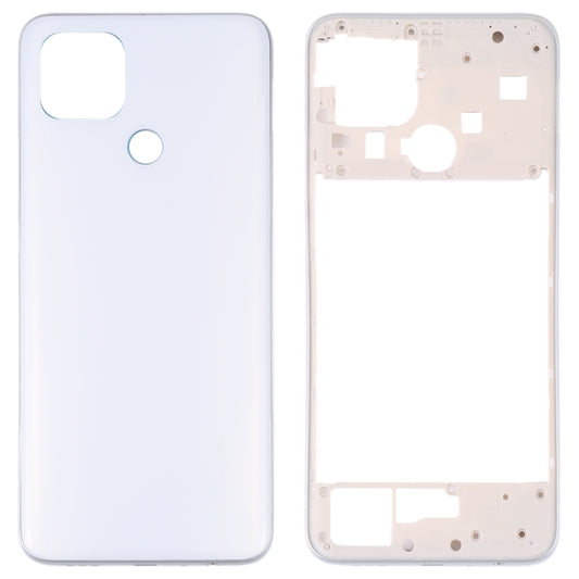 Battery Back Cover with Middle Frame for OPPO A15/A15S/A35(White) - Repair & Spare Parts by buy2fix | Online Shopping UK | buy2fix