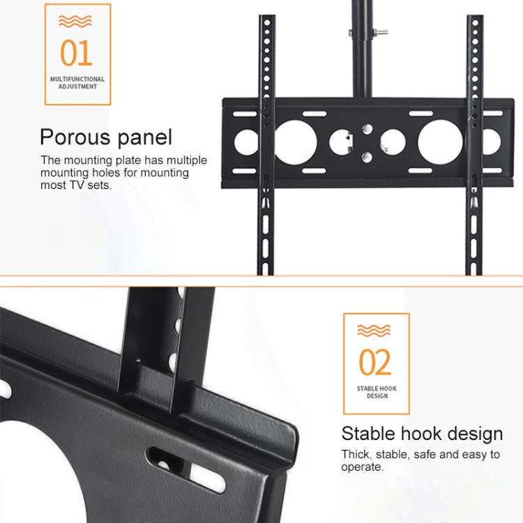 32-70 inch Universal Height & Angle Adjustable Single Screen TV Wall-mounted Ceiling Dual-use Bracket, Retractable Range: 0.5-3m - Consumer Electronics by buy2fix | Online Shopping UK | buy2fix