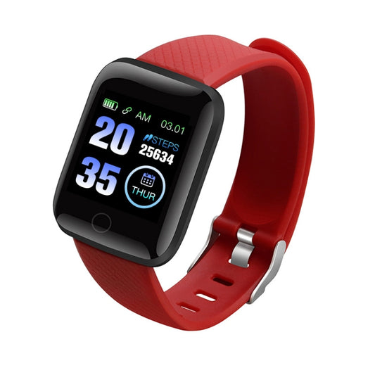 116plus 1.3 inch Color Screen Smart Bracelet IP67 Waterproof, Support Call Reminder/ Heart Rate Monitoring /Blood Pressure Monitoring/ Sleep Monitoring/Excessive Sitting Reminder/Blood Oxygen Monitoring(Red) - Smart Wear by buy2fix | Online Shopping UK | buy2fix