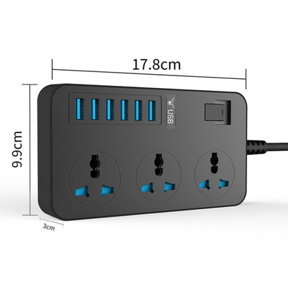 T09 3000W High Power Multi-Function Plug-in 3-Hole International Universal Jack + 6 USB Intelligent Charging UK PLUG - Consumer Electronics by buy2fix | Online Shopping UK | buy2fix