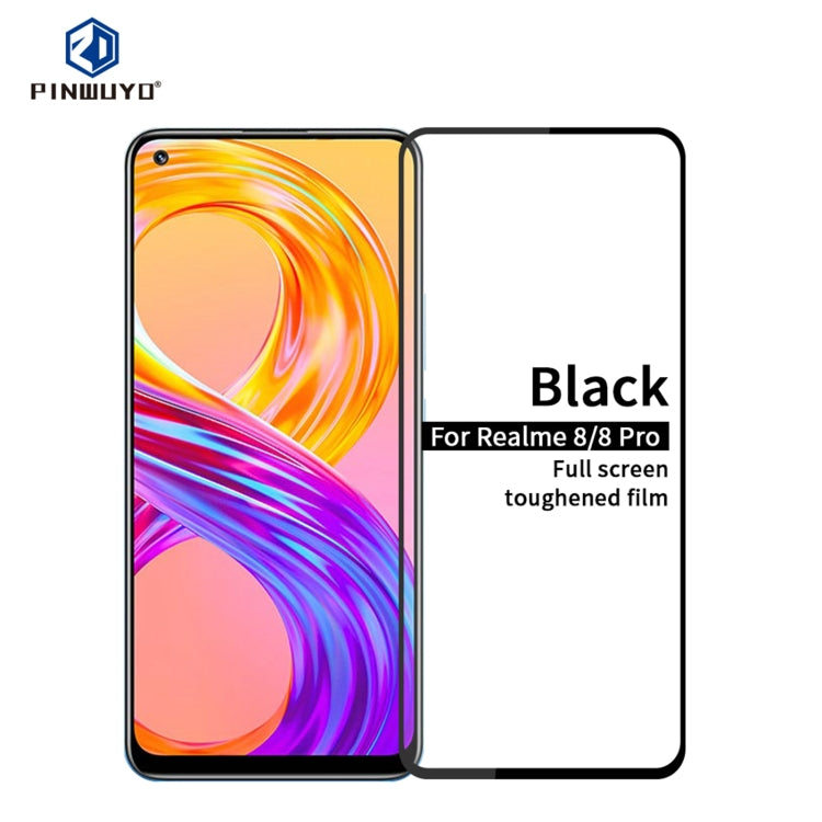 For OPPO Realme 8 / 8 Pro PINWUYO 9H 2.5D Full Screen Tempered Glass Film(Black) - Realme Tempered Glass by PINWUYO | Online Shopping UK | buy2fix