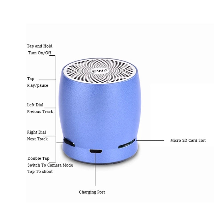 EWA A1 Portable TWS Bluetooth Wireless Speaker IPX5 Waterproof Support TF Card(Gold) - Mini Speaker by EWA | Online Shopping UK | buy2fix