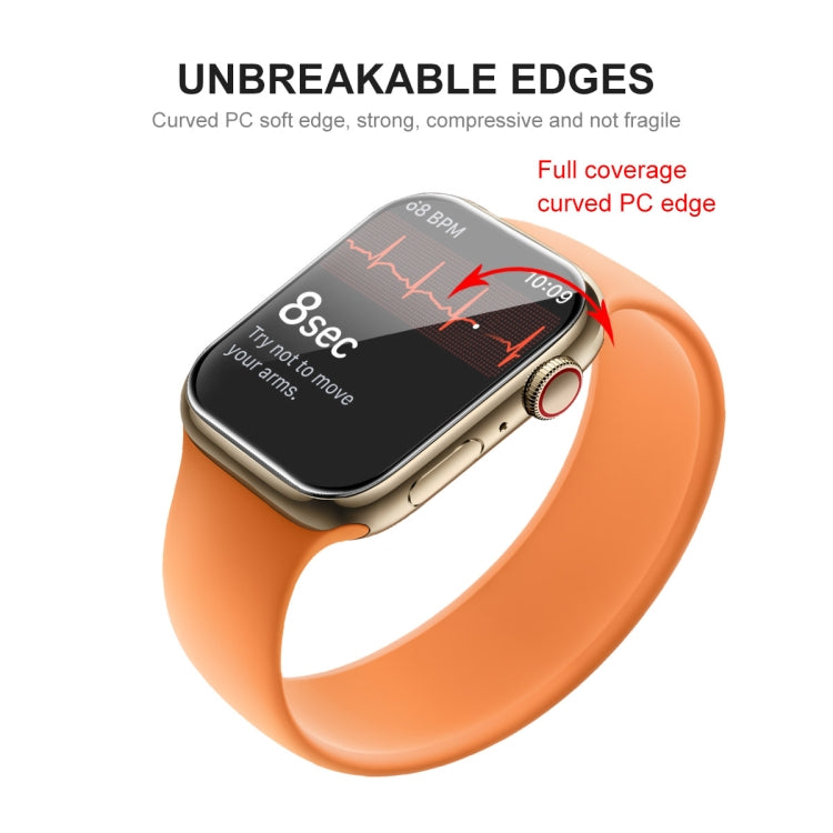 ENKAY Hat-Prince PC Frame + Full Coverage PMMA HD Screen Protector Film For Apple Watch Series 8 / 7 45mm(Black) - Smart Wear by ENKAY | Online Shopping UK | buy2fix