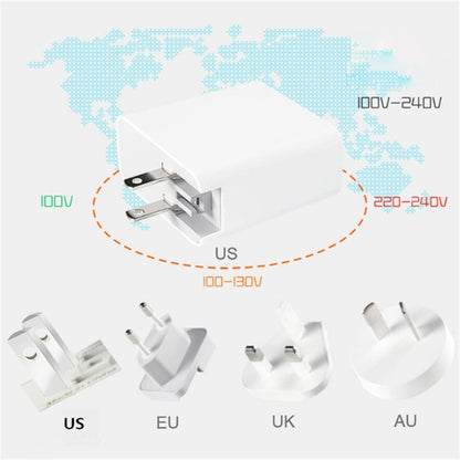 A6 65W QC 3.0 USB + PD Type-C Dual Fast Charging Laptop Adapter for MacBook Series, US Plug + EU Plug - Cable & Adapter by buy2fix | Online Shopping UK | buy2fix