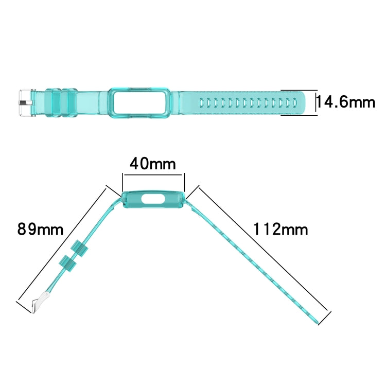 For Fitbit Ace 2 Transparent Silicone Integrated Watch Band(Transparent Blue) - Smart Wear by buy2fix | Online Shopping UK | buy2fix