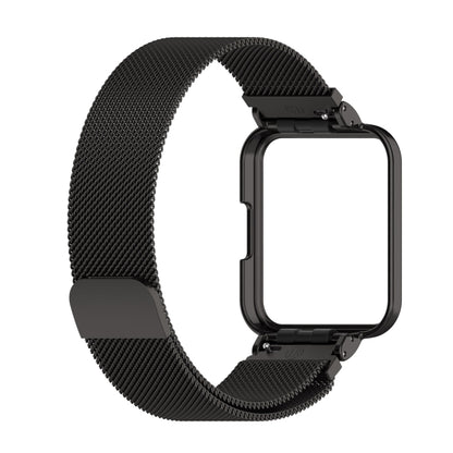 For Xiaomi Redmi Watch 2 Lite 2 in 1 Milano Metal Watch Band with Watch Frame(Black) - Watch Bands by buy2fix | Online Shopping UK | buy2fix