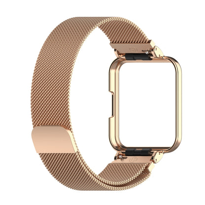 For Xiaomi Redmi Watch 2 Lite 2 in 1 Milano Metal Watch Band with Watch Frame(Rose Gold) - Watch Bands by buy2fix | Online Shopping UK | buy2fix