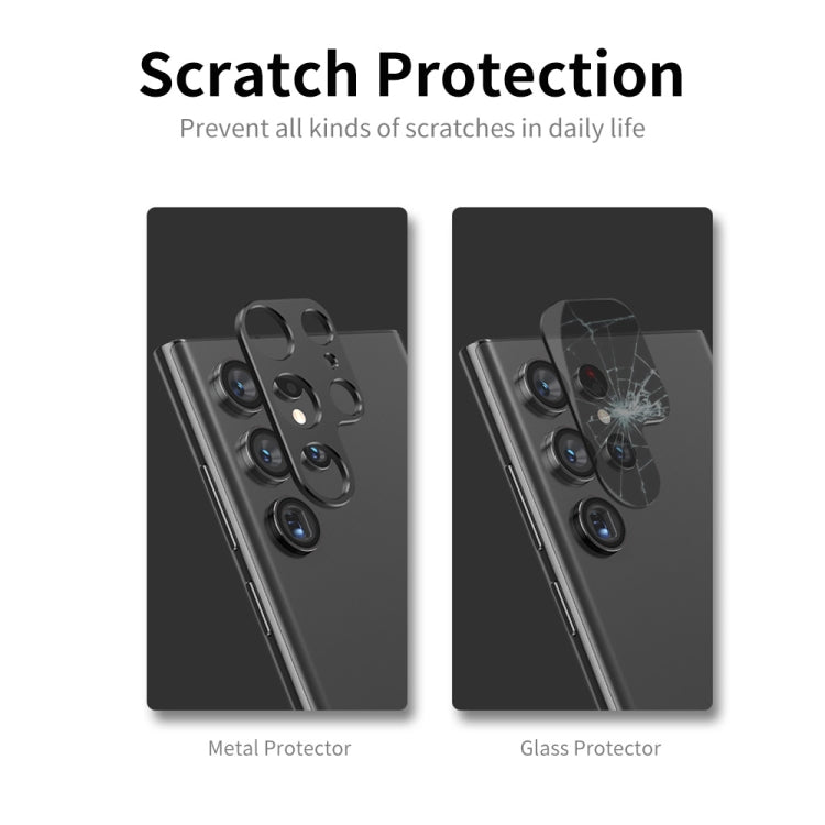 For Samsung Galaxy S22 Ultra 5G ENKAY Aluminium Alloy Camera Lens Protector Full Cover(Black) - Samsung Accessories by ENKAY | Online Shopping UK | buy2fix