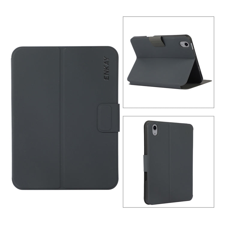 For iPad mini 2024 / mini 6 ENKAY Leather Stand Smart Tablet Case(Black) - iPad mini 6 Cases by ENKAY | Online Shopping UK | buy2fix