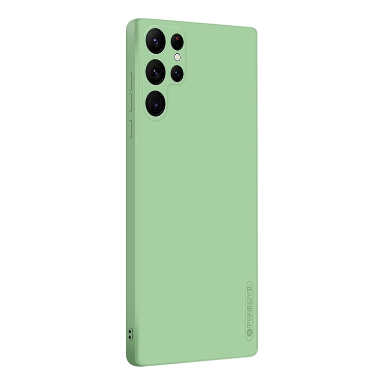 For Samsung Galaxy S22 Ultra 5G PINWUYO Sense Series Liquid Silicone TPU Phone Case(Green) - Galaxy S22 Ultra 5G Cases by PINWUYO | Online Shopping UK | buy2fix