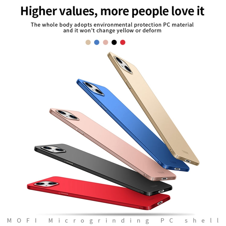 For iPhone 14 MOFI Frosted PC Ultra-thin Hard Case (Gold) - iPhone 14 Cases by MOFI | Online Shopping UK | buy2fix