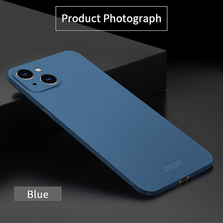 For iPhone 14 MOFI Fandun Series Frosted PC Ultra-thin Phone Case(Blue) - iPhone 14 Cases by MOFI | Online Shopping UK | buy2fix