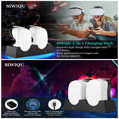 For Oculus Quest 2 VR Charging Stand VR Accessories Host Storage Bracket Double Charging Stand - Consumer Electronics by buy2fix | Online Shopping UK | buy2fix