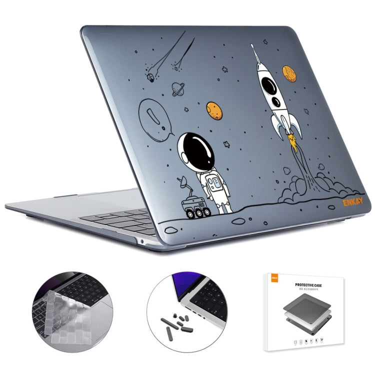 For MacBook Air 13.6 2022/2024 A2681 (M2) / A3113 (M3) ENKAY Hat-Prince 3 in 1 Spaceman Pattern Laotop Protective Crystal Case with TPU Keyboard Film / Anti-dust Plugs, Version:EU(Spaceman No.1) - MacBook Air Cases by ENKAY | Online Shopping UK | buy2fix