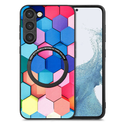 For Samsung Galaxy S23+ 5G Colored Drawing Leather Back Cover Magsafe Phone Case(Colorful Cube) - Galaxy S23+ 5G Cases by buy2fix | Online Shopping UK | buy2fix