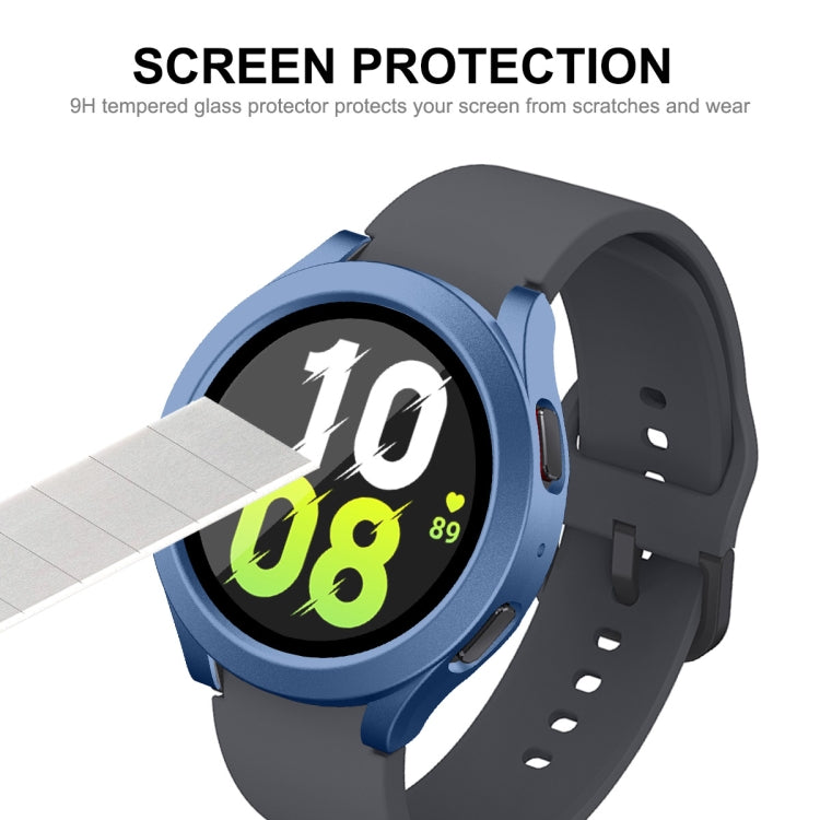 For Samsung Galaxy Watch4/5 40mm ENKAY Hat-Prince Waterproof Full Coverage PC Frame + 9H Tempered Glass Case(Matte Silver) - Watch Cases by ENKAY | Online Shopping UK | buy2fix