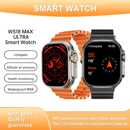 WS18 MAX ULTRA 2.03 inch Color Screen Smart Watch,Support Heart Rate Monitoring / Blood Pressure Monitoring(Silver) - Smart Wear by buy2fix | Online Shopping UK | buy2fix